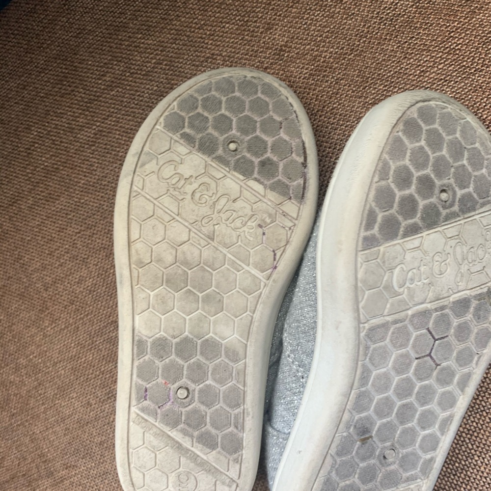 Very cute slip on sliver shoes for girls